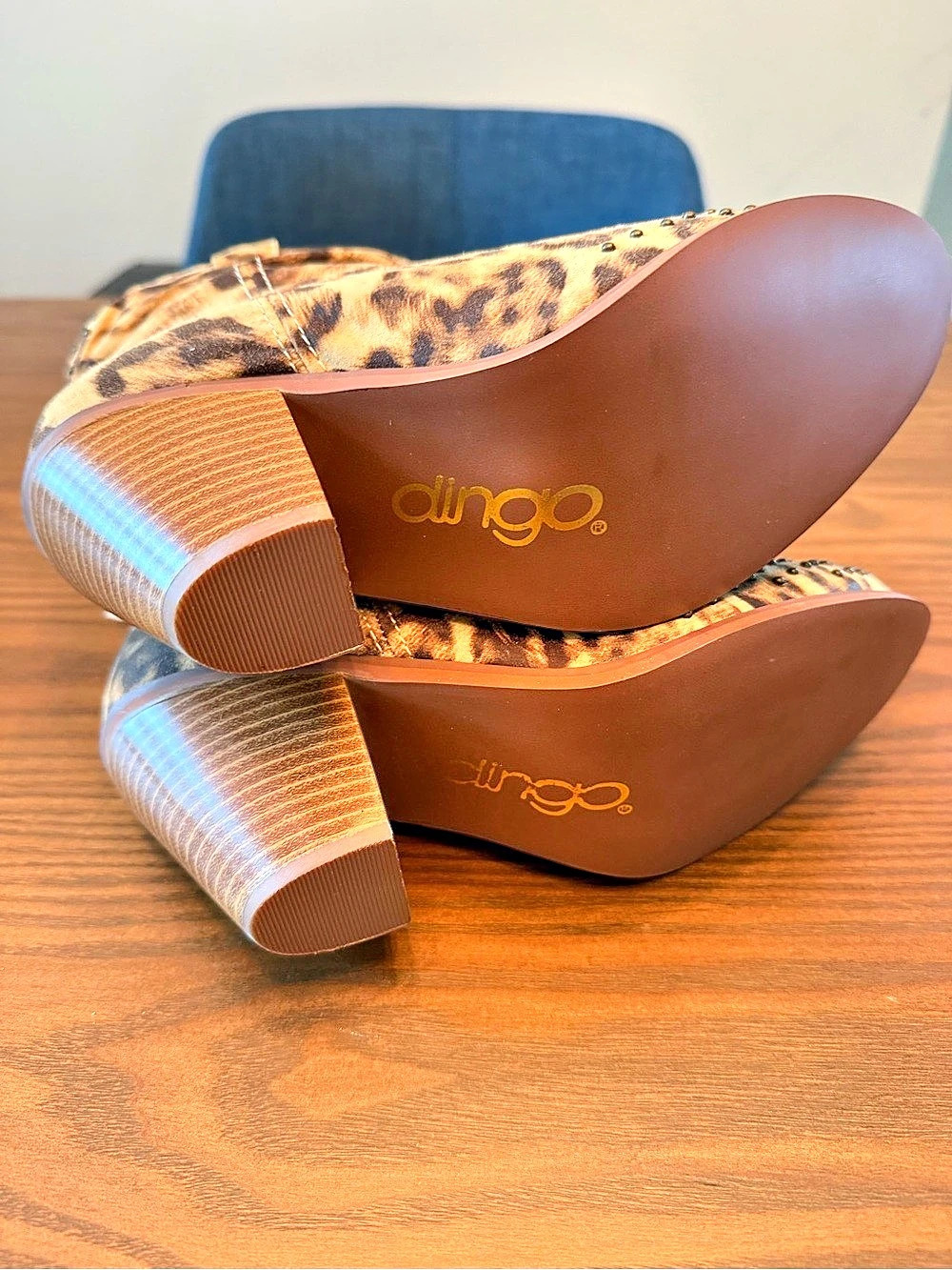Dingo True West Leopard Print Ankle Boots - Picture 4 of 4